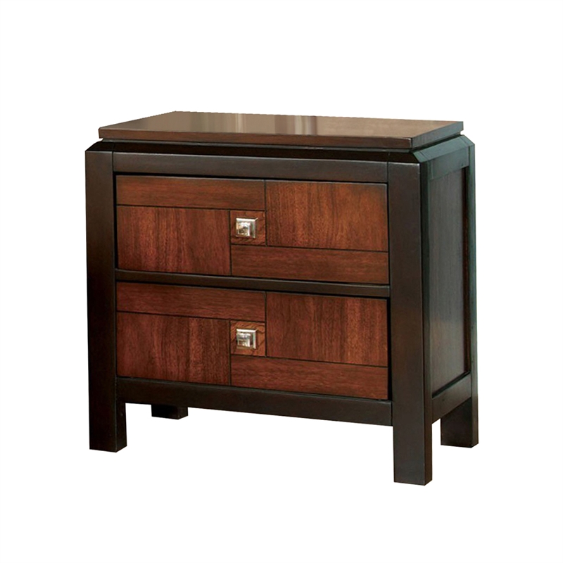 Queen Bedroom Set- Brown Wood- 3 Piece Set with 2 Nightstands