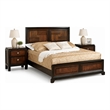 Queen Bedroom Set- Brown Wood- 3 Piece Set with 2 Nightstands