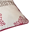 Merry Christmas Throw Pillow Cover Red Reindeer- Off White Linen 20in Square