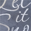 Rola Square Throw Pillow- Let It Snow Embroidery- Gray Cotton 20 Inch