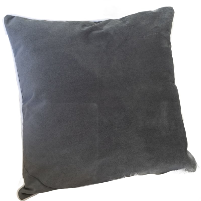 Rola Square Throw Pillow- Let It Snow Embroidery- Gray Cotton 20 Inch