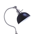 Table Lamp- Gooseneck Arm and Adjustable Head- Nickel- Black Metal