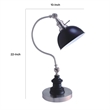 Table Lamp- Gooseneck Arm and Adjustable Head- Nickel- Black Metal