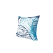 Gey Outdoor Throw Pillow Cover- Blue White Leaf Vein Pattern- 20 Inch Square