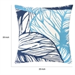 Gey Outdoor Throw Pillow Cover- Blue White Leaf Vein Pattern- 20 Inch Square