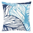Gey Outdoor Throw Pillow Cover- Blue White Leaf Vein Pattern- 20 Inch Square