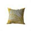 Gey Throw Pillow Cover- Outdoor Yellow Cover and White Leaf 20 Inch Square