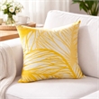 Gey Throw Pillow Cover- Outdoor Yellow Cover and White Leaf 20 Inch Square