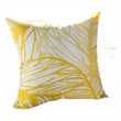 Gey Throw Pillow Cover- Outdoor Yellow Cover and White Leaf 20 Inch Square