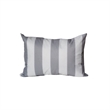 Keo Outdoor Lumbar Pillow- Wide Silver and White Horizontal Stripes- 14x20