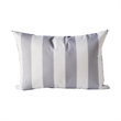 Keo Outdoor Lumbar Pillow- Wide Silver and White Horizontal Stripes- 14x20