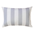 Keo Outdoor Lumbar Pillow- Wide Silver and White Horizontal Stripes- 14x20