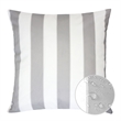 Keo Outdoor Throw Pillow Cover- Silver White Wide Stripes- 20 Inch Square