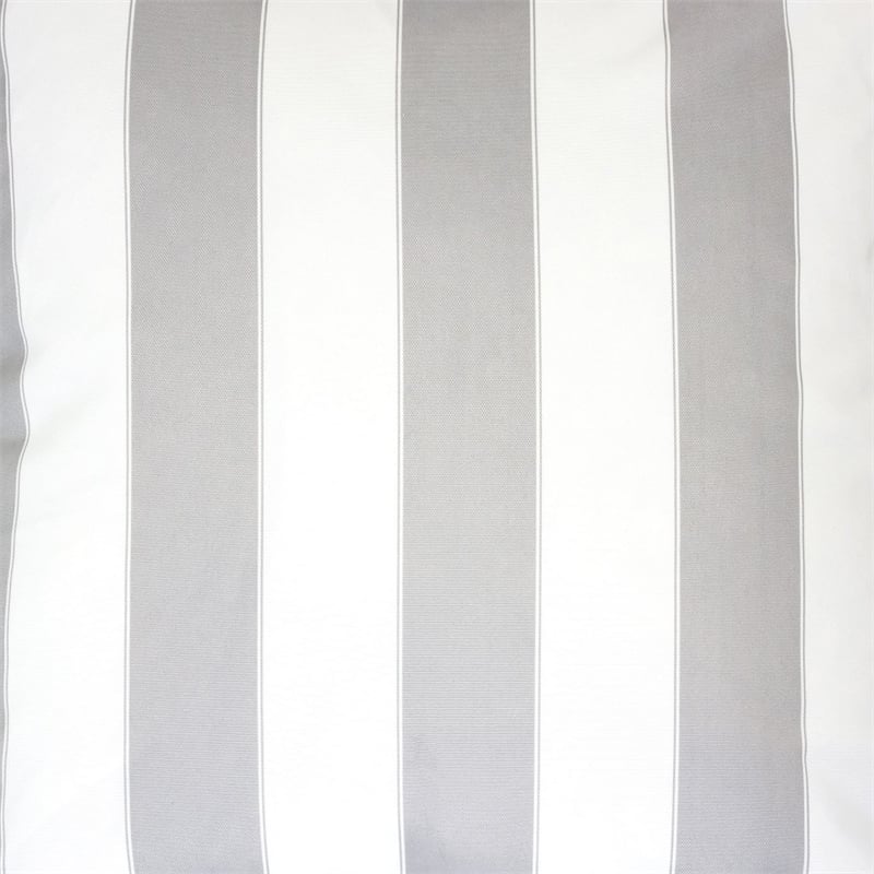Keo Outdoor Throw Pillow Cover- Silver White Wide Stripes- 20 Inch Square