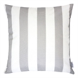 Keo Outdoor Throw Pillow Cover- Silver White Wide Stripes- 20 Inch Square