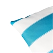 Keo Outdoor Throw Pillow- Aqua Blue- White Stripes- 20 Inch Square