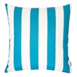Keo Outdoor Throw Pillow- Aqua Blue- White Stripes- 20 Inch Square