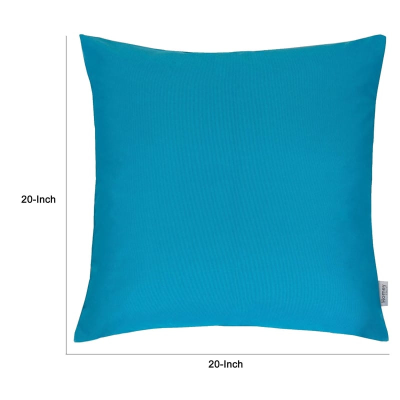 Outdoor Indoor Throw Pillow Cover- Aqua Blue Polyester- 20x20 Inch Square
