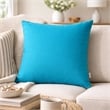 Outdoor Indoor Throw Pillow Cover- Aqua Blue Polyester- 20x20 Inch Square