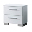 Queen Bedroom Set in White & Black Wood- 2 Piece Set with Nightstand