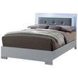 Queen Bedroom Set in White & Black Wood -3 Piece Set with 2 Nightstands