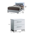 Queen Bedroom Set in White & Black Wood -3 Piece Set with 2 Nightstands
