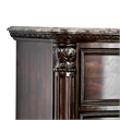 Queen Bedroom Set in Brown Cherry & Gold Wood- 2 Piece Set with Nightstand