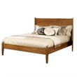 Queen Bedroom Set in Oak Brown Wood - 2 Piece Set with Nightstand