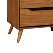 Queen Bedroom Set in Oak Brown Wood - 2 Piece Set with Nightstand