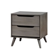 Queen Bedroom Set in Gray Wood - 3 Piece Set with 2 Nightstands
