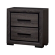 Queen Bedroom Set in Gray & Black Wood - 2 Piece Set with Nightstand