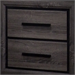 Queen Bedroom Set in Gray & Black Wood - 2 Piece Set with Nightstand