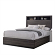 Queen Bedroom Set in Gray & Black Wood - 3 Piece Set with 2 Nightstands