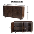 Benzara 4 Door Buffet Cabinet with Handcarved Floral Motifs in Brown