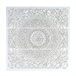 Benzara Josa Mandala Floral Wood Panel in Antique White Finish (3 Piece)
