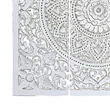 Benzara Josa Mandala Floral Wood Panel in Antique White Finish (3 Piece)