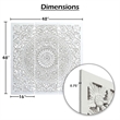 Benzara Josa Mandala Floral Wood Panel in Antique White Finish (3 Piece)