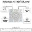 Benzara Josa Mandala Floral Wood Panel in Antique White Finish (3 Piece)