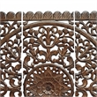 Benzara Josa Mandala Floral Carving Wood Panel in Brown Finish (3 Piece)