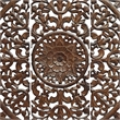 Benzara Josa Mandala Floral Carving Wood Panel in Brown Finish (3 Piece)