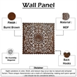 Benzara Josa Mandala Floral Carving Wood Panel in Brown Finish (3 Piece)