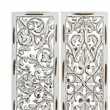 Benzara Moroccan Floral Wall Wood Decor in Antique White Finish (3 Piece)