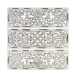 Benzara Moroccan Floral Wall Wood Decor in Antique White Finish (3 Piece)