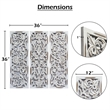 Benzara Moroccan Floral Wall Wood Decor in Antique White Finish (3 Piece)