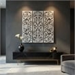Benzara Moroccan Floral Wall Wood Decor in Antique White Finish (3 Piece)