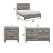King Bedroom Set- Gray- 4 Piece Set with 2 Nightstands and Dresser
