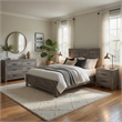 King Bedroom Set- Gray- 4 Piece Set with 2 Nightstands and Dresser