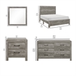 King Bedroom Set- Gray- 5 Piece Set with 2 Nightstands- Dresser- and Mirror