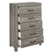 King Bedroom Set- Gray- 5 Piece Set with 2 Nightstands- Dresser- and Chest