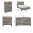 King Bedroom Set- Gray- 5 Piece Set with 2 Nightstands- Dresser- and Chest